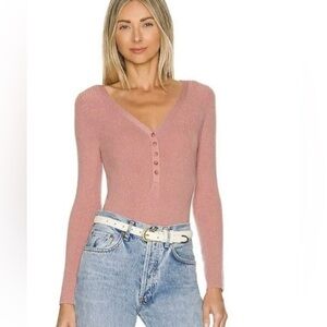 Stitches & Stripes Bodysuit in Dusty Pink Size XS